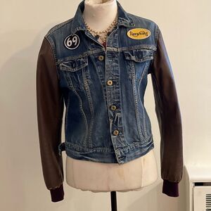 Vintage jean and leather jacket🌟 Jean jackets ✨ RA.RE. Brand 🌟 🌟 ITALIAN🌟